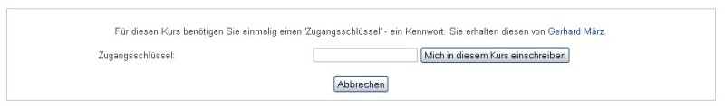 Moodle - Kurseinschreibung Moodle - Kurseinschreibung