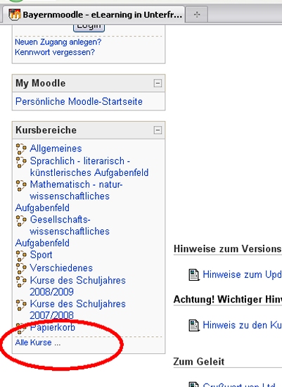 Moodle - Kurs suchen Moodle - Kurs suchen