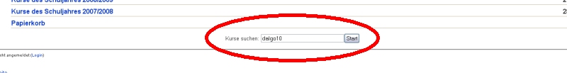 Moodle - Kurs suchen Moodle - Kurs suchen